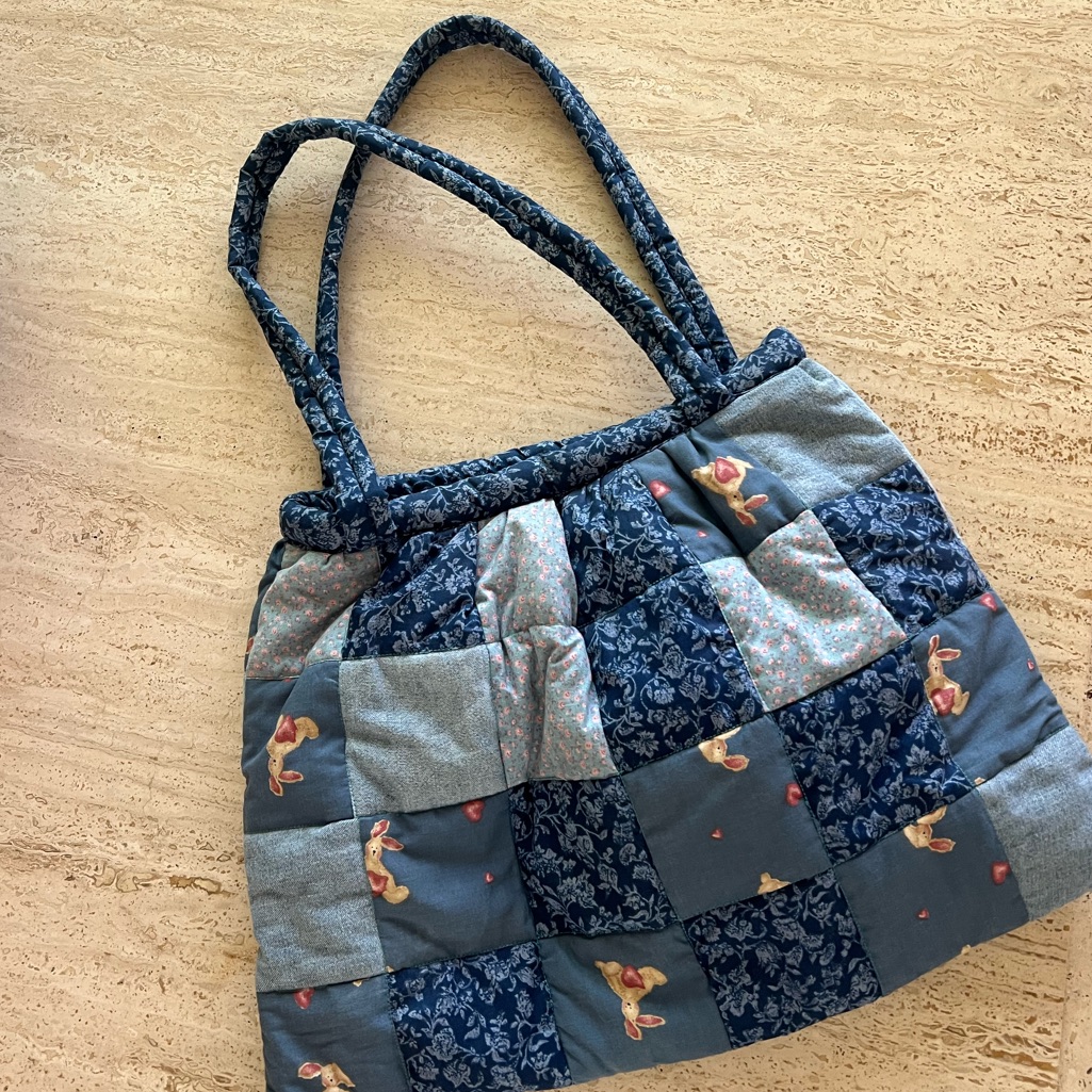 Vintage Handmade Quilted Bag